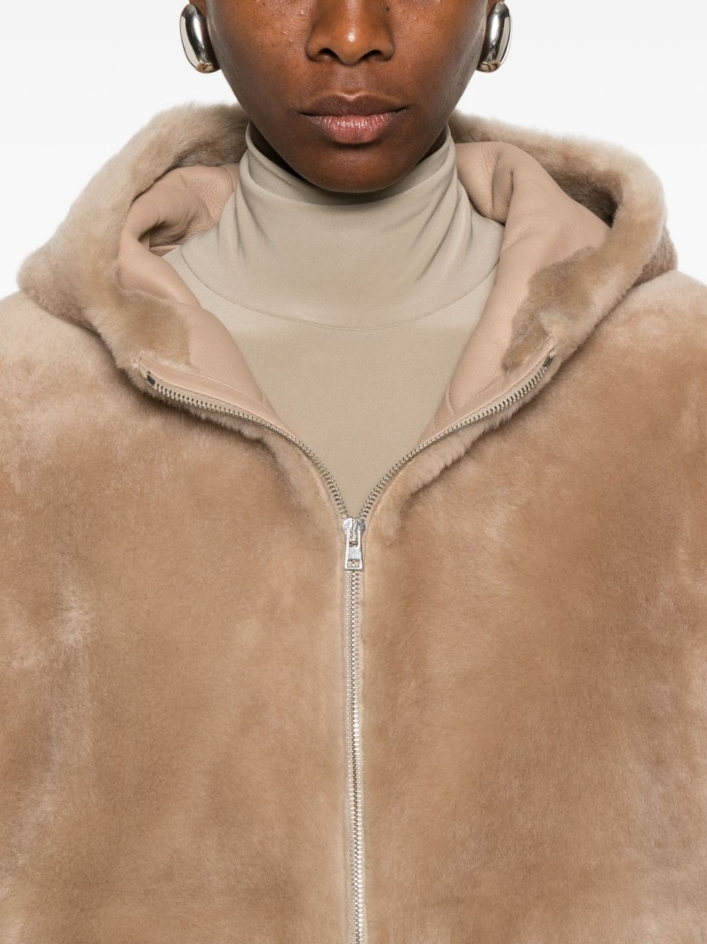 hooded shealing jacket - 5