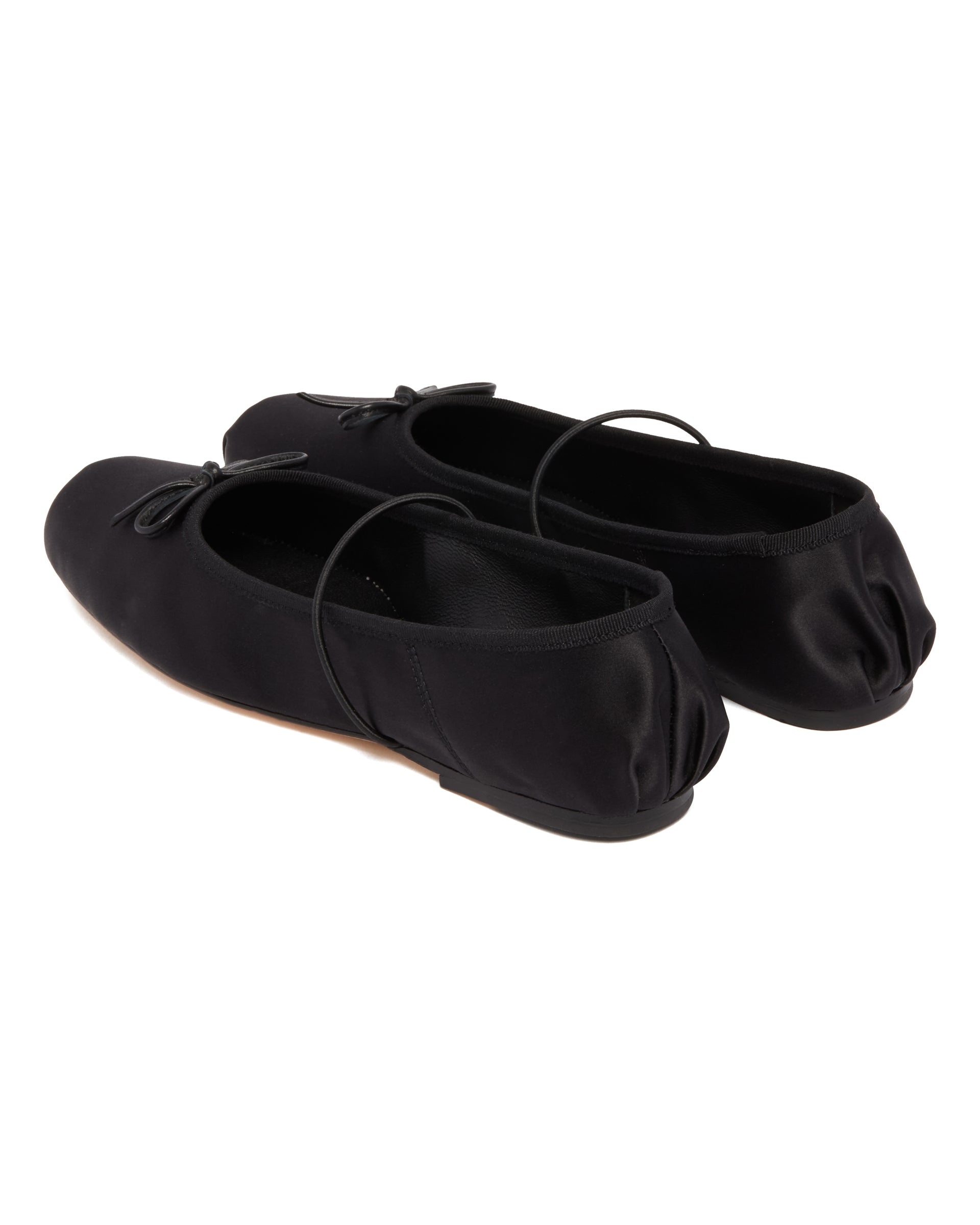 Black Satin Mignon Flats - 5