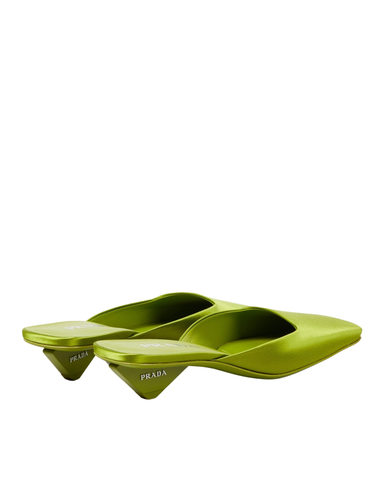 Green Satin Mules Loafers - 4