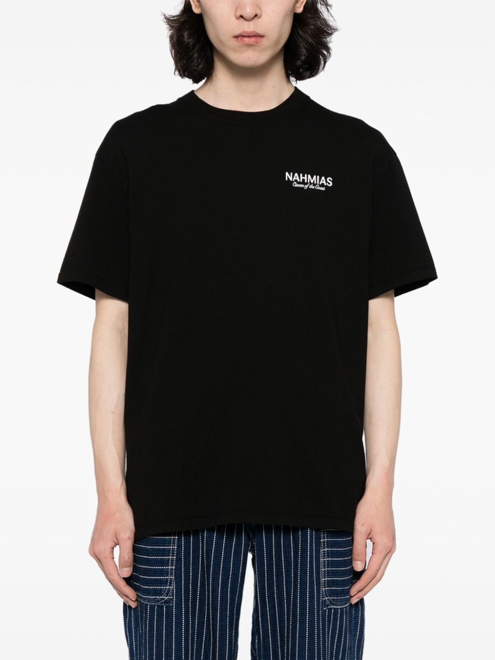 logo-embroidered cotton T-shirt - 4