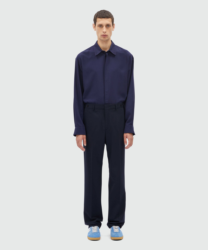 MSGM Dark blue chino trousers in light wool outlook