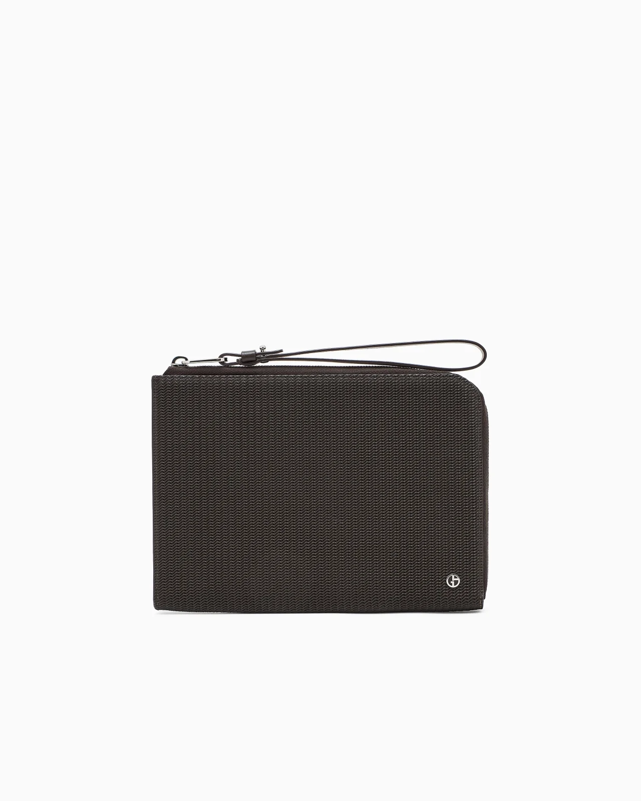 LEATHER POUCH WITH WAVE PRINT AND WRIST STRAP - 1