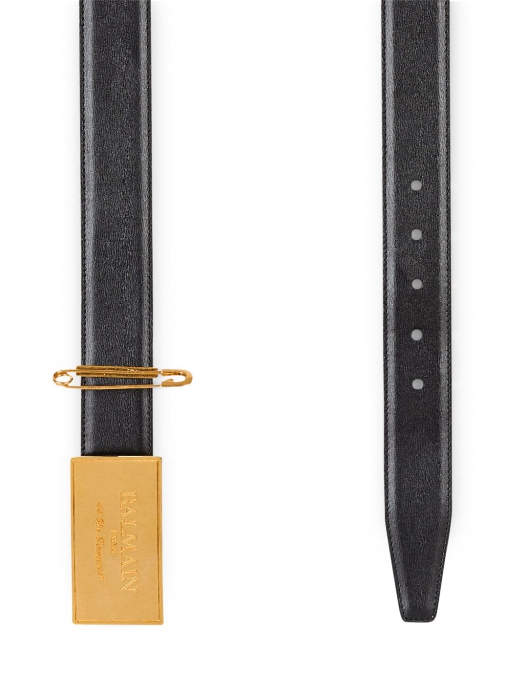 logo-plaque leather belt - 3