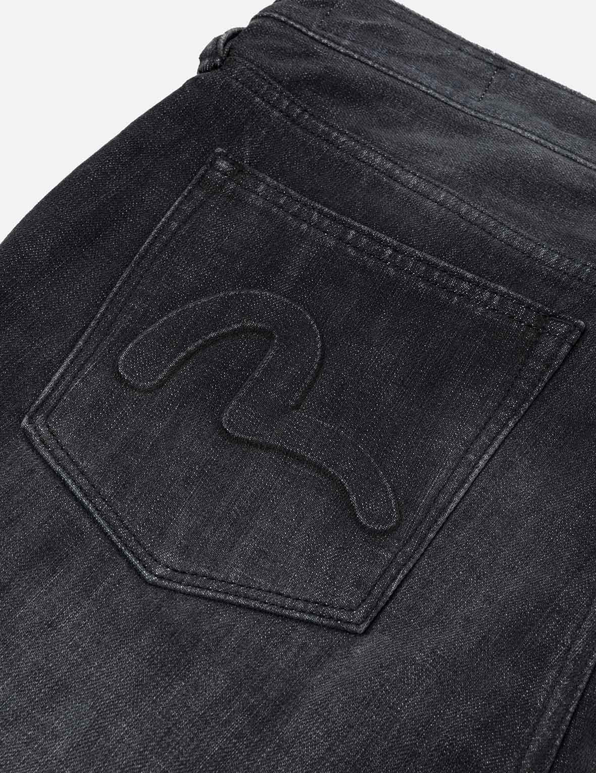 Emboss Seagull and Logo Regular Fit Denim Jogger - 8
