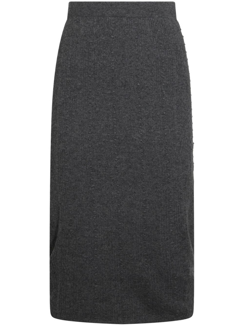 Platinum bubble-stitch midi skirt 1