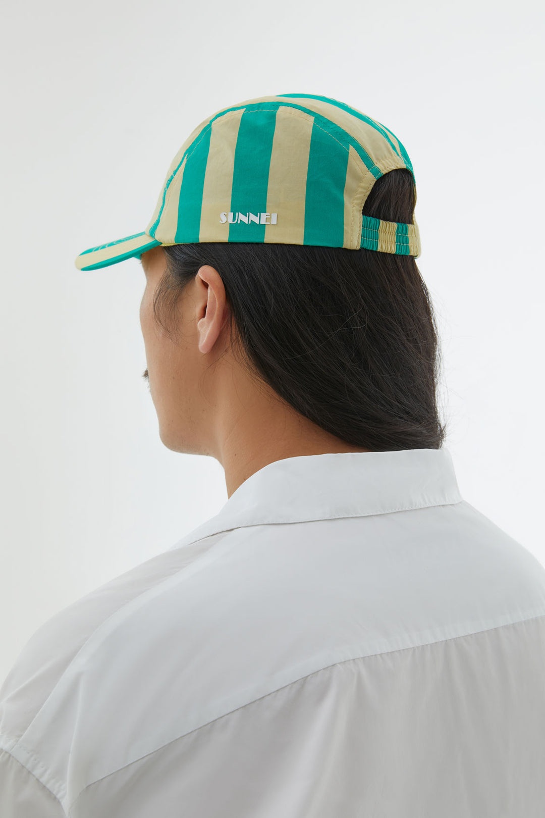 LIGHT YELLOW & GREEN STRIPED BASEBALL CAP - 2