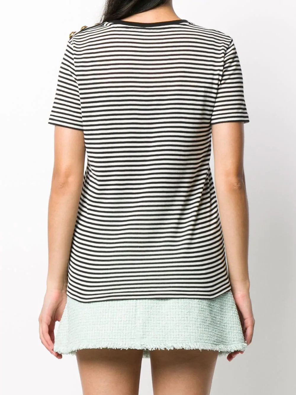 logo print striped T-shirt - 4