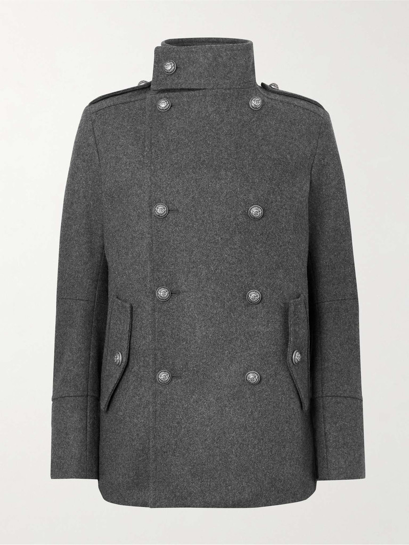 Double-Breasted Wool-Blend Peacoat 1