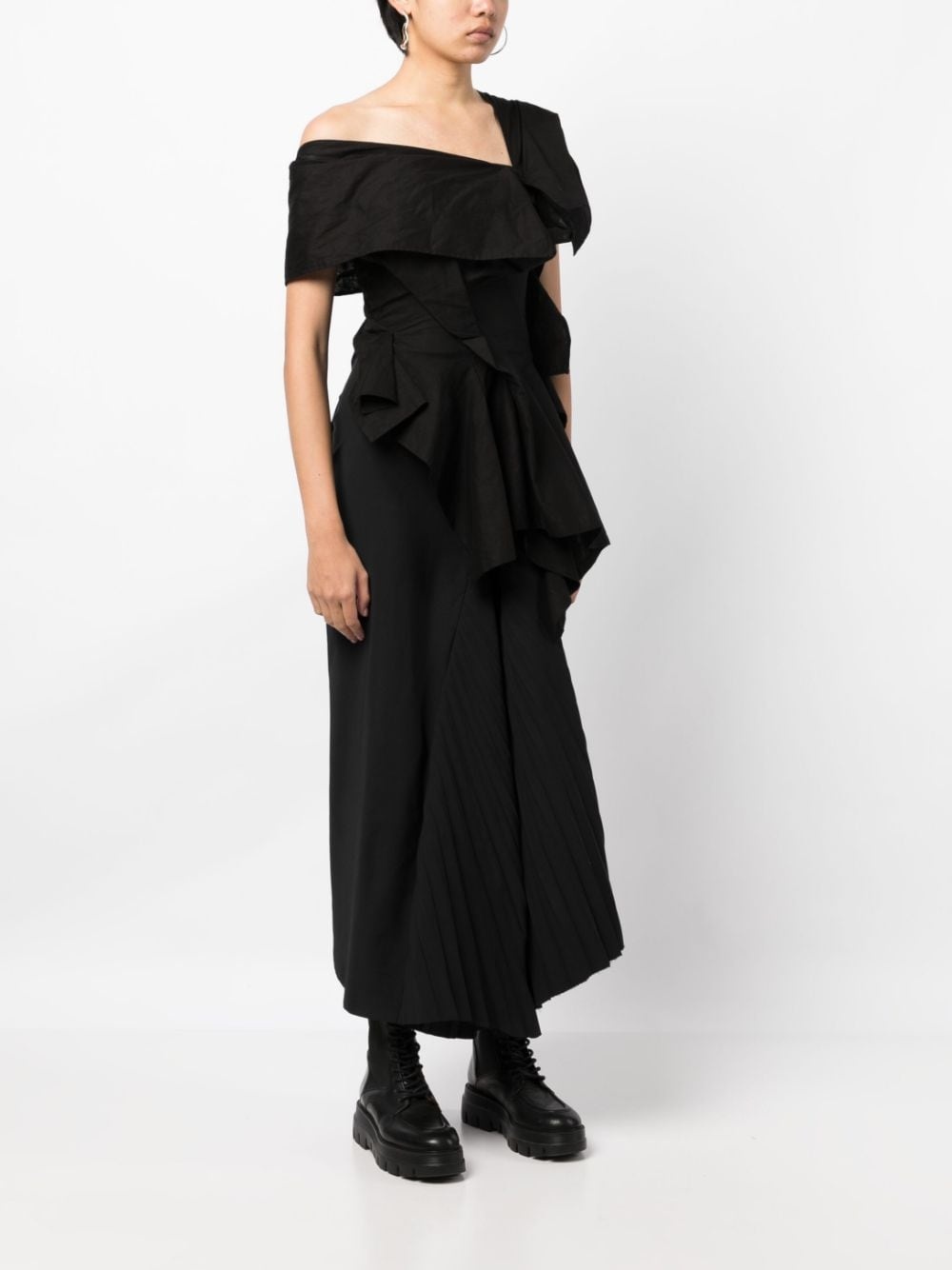 asymmetric draped sleeveless blouse - 3