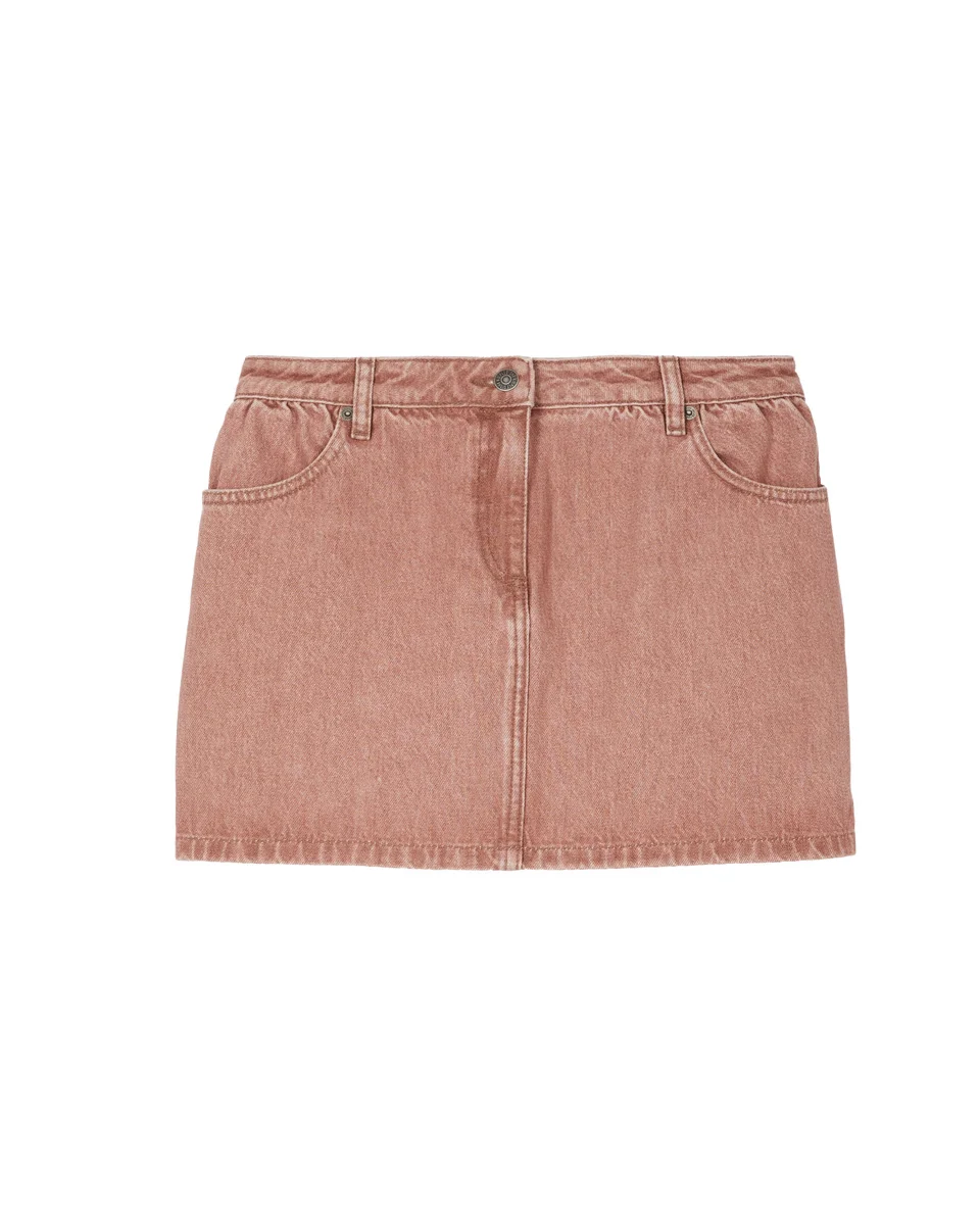 SHORT PINK DENIM SKIRT - 1