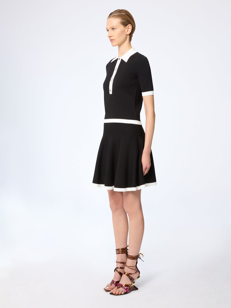 NINA RICCI Black Bicolour Cropped Polo outlook