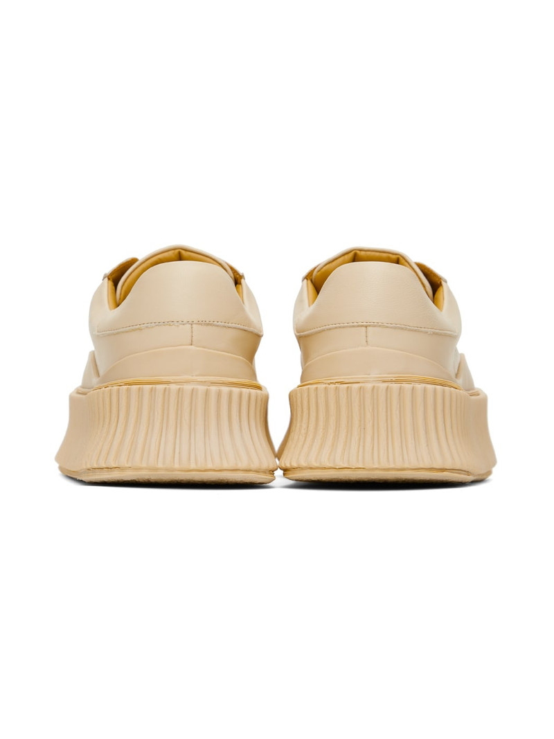 Beige Leather Sneakers 2