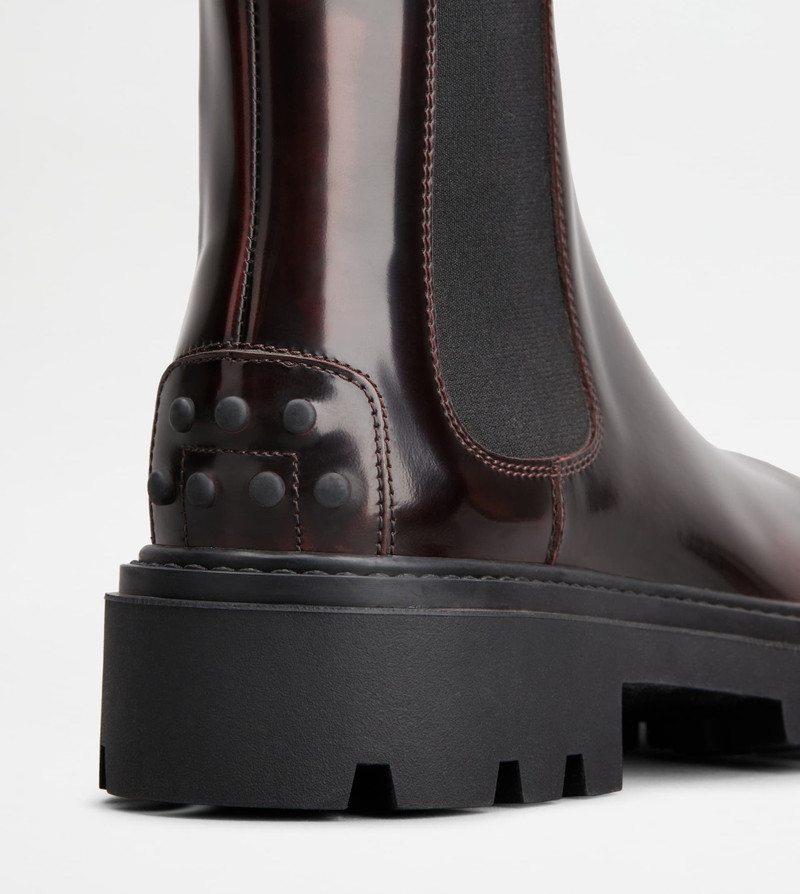 TOD'S CHELSEA BOOTS IN LEATHER - BURGUNDY 5