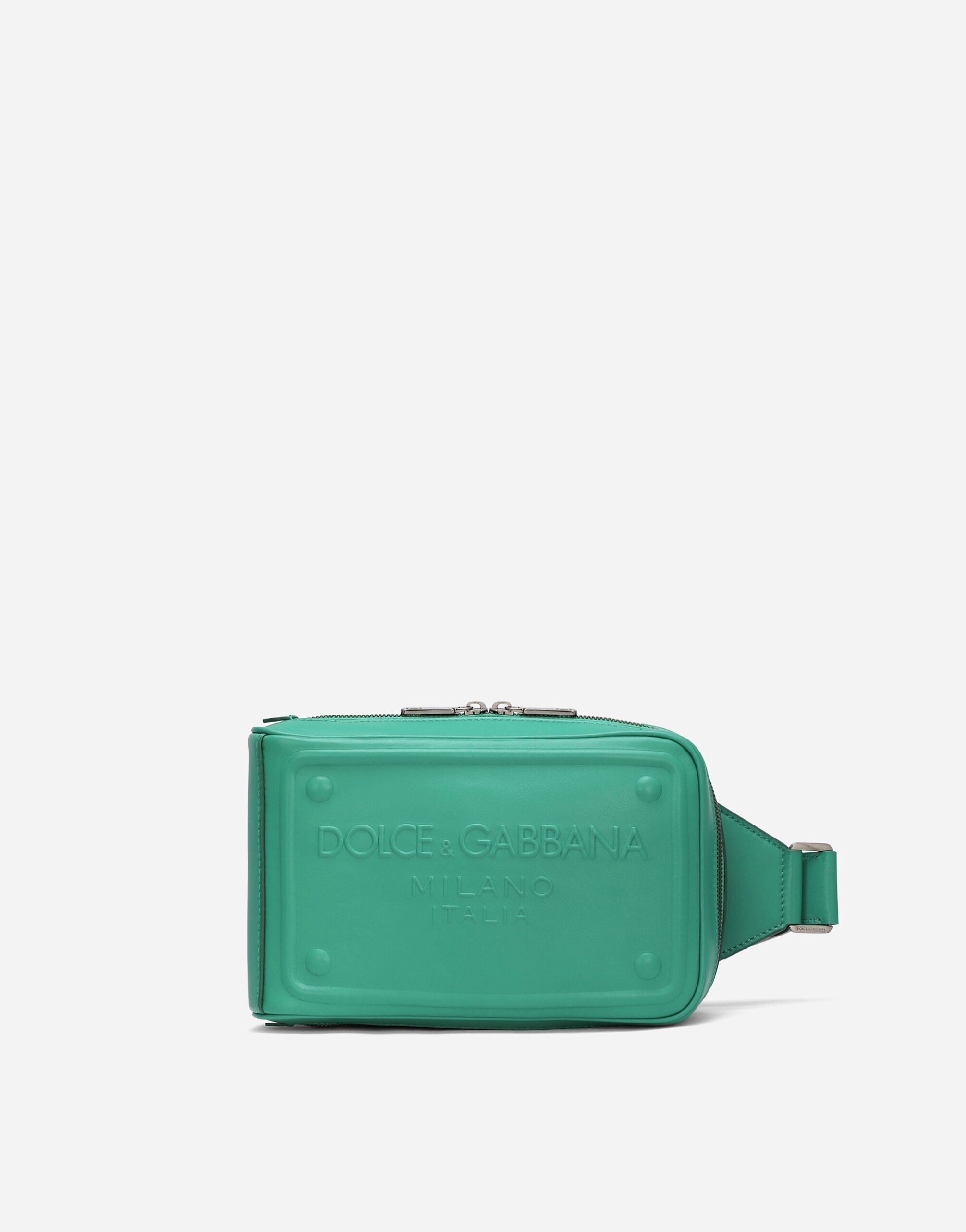 Calfskin belt bag with raised logo - 1