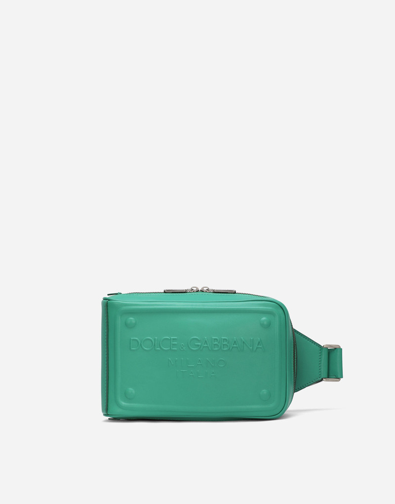 Calfskin belt bag with raised logo 1