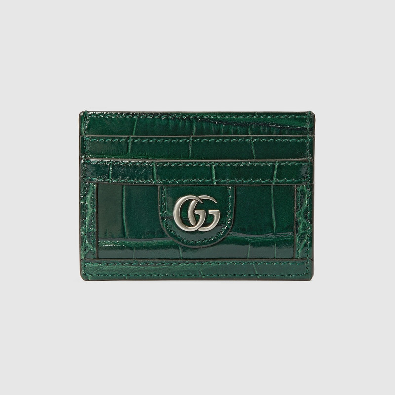 Crocodile card case with Double G 1