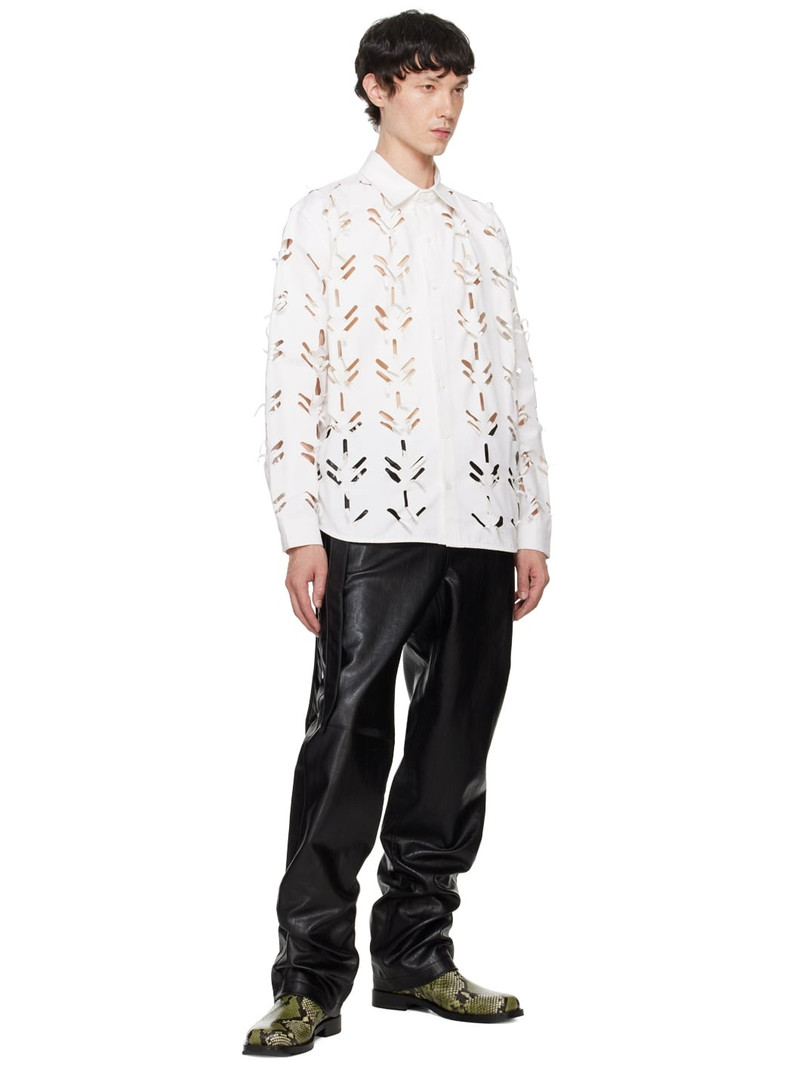 JUNTAE KIM White Laser-Slashed Shirt outlook