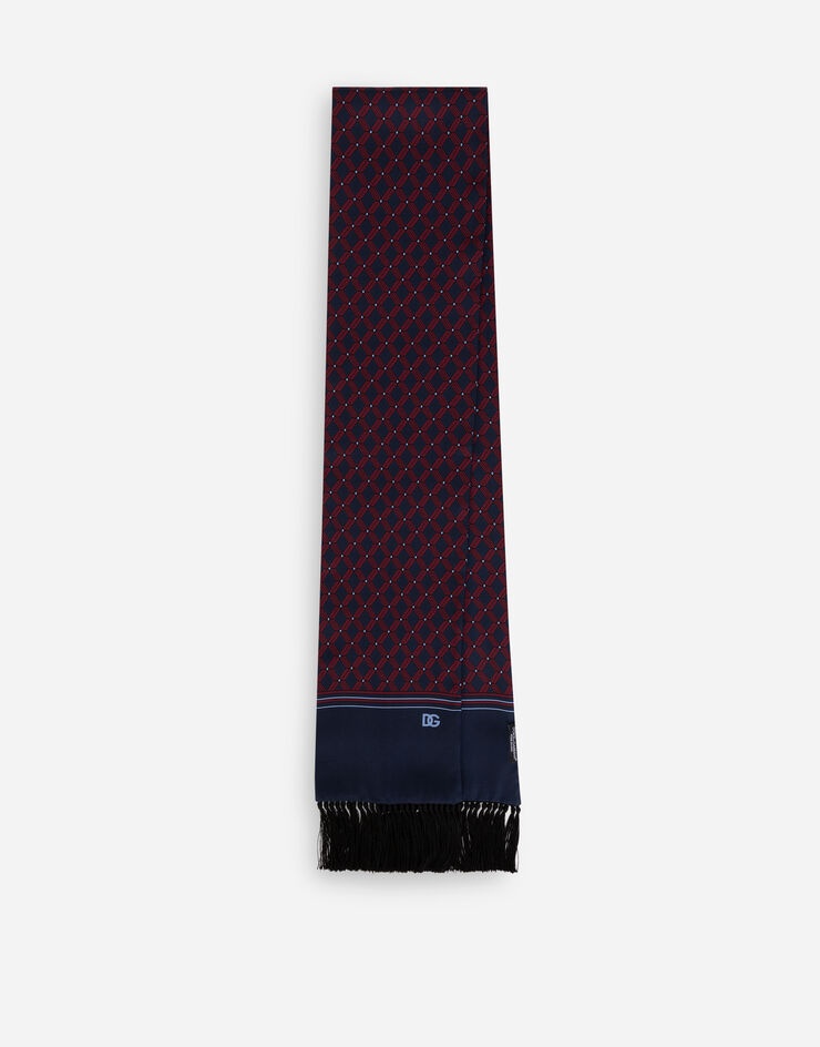 Printed silk twill scarf - 1