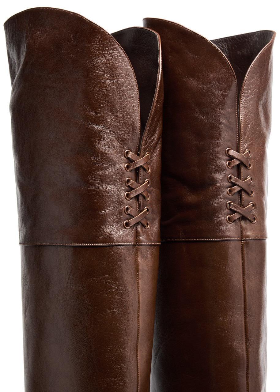Eve 90 glossed-leather over-the-knee boots - 4