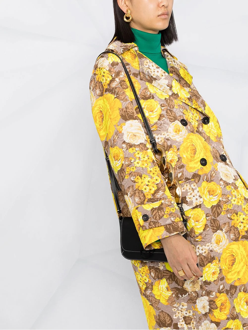 floral pattern trench coat - 5