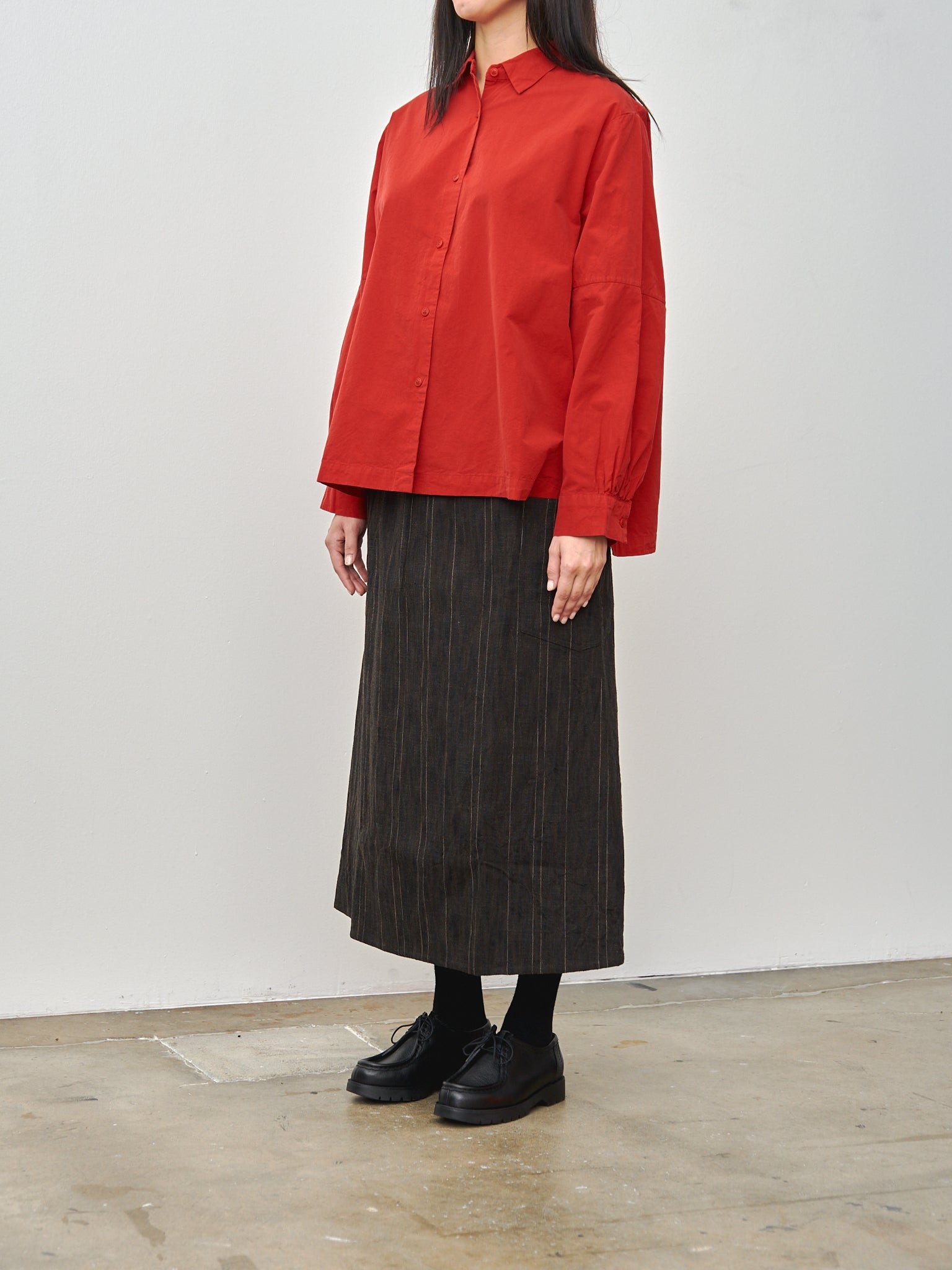 The Scout Skirt - Crumpled Stripe Walnut - 4