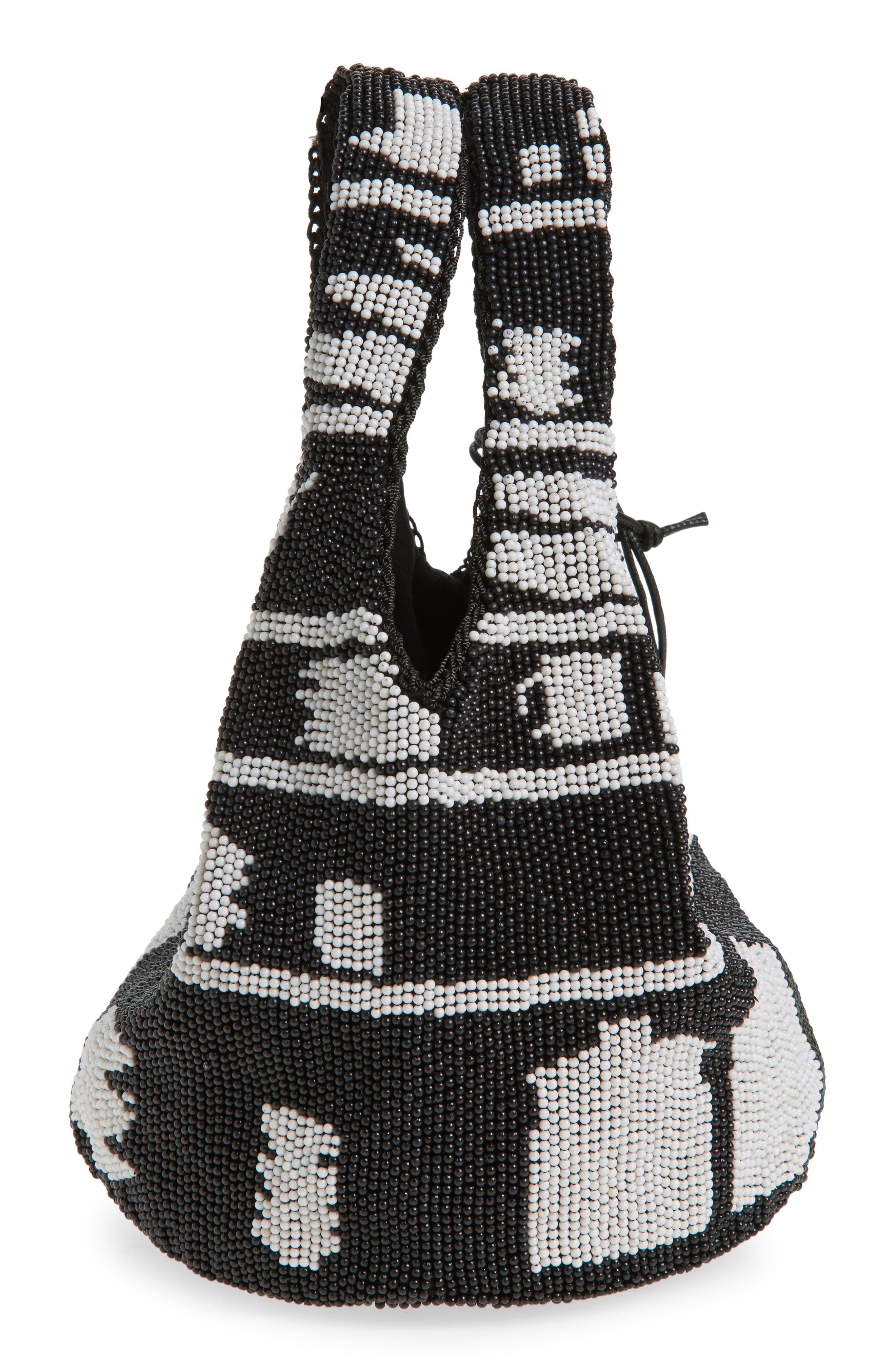 JW Anderson Mini Beaded Shopper Bag in Black/White at Nordstrom - 5