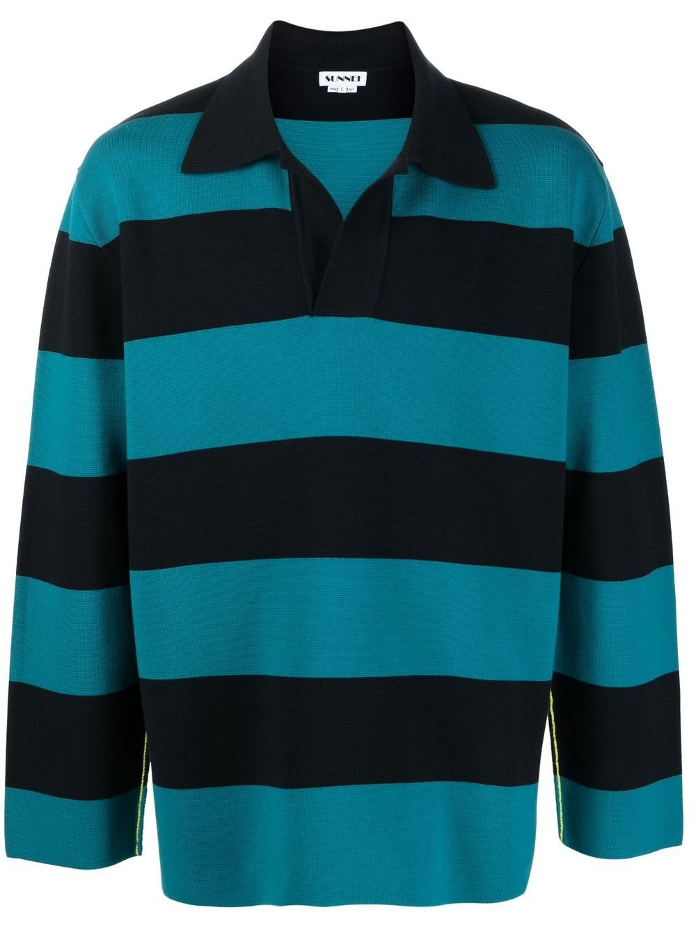 striped long-sleeve polo shirt - 1