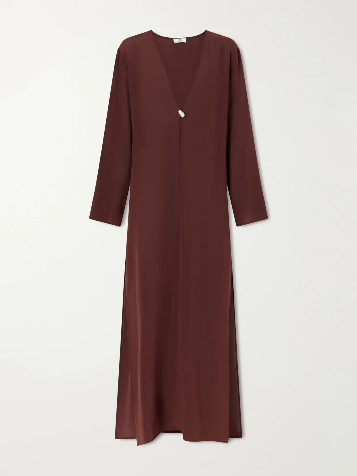 Pearl-embellished Silk-chiffon Kaftan - 1