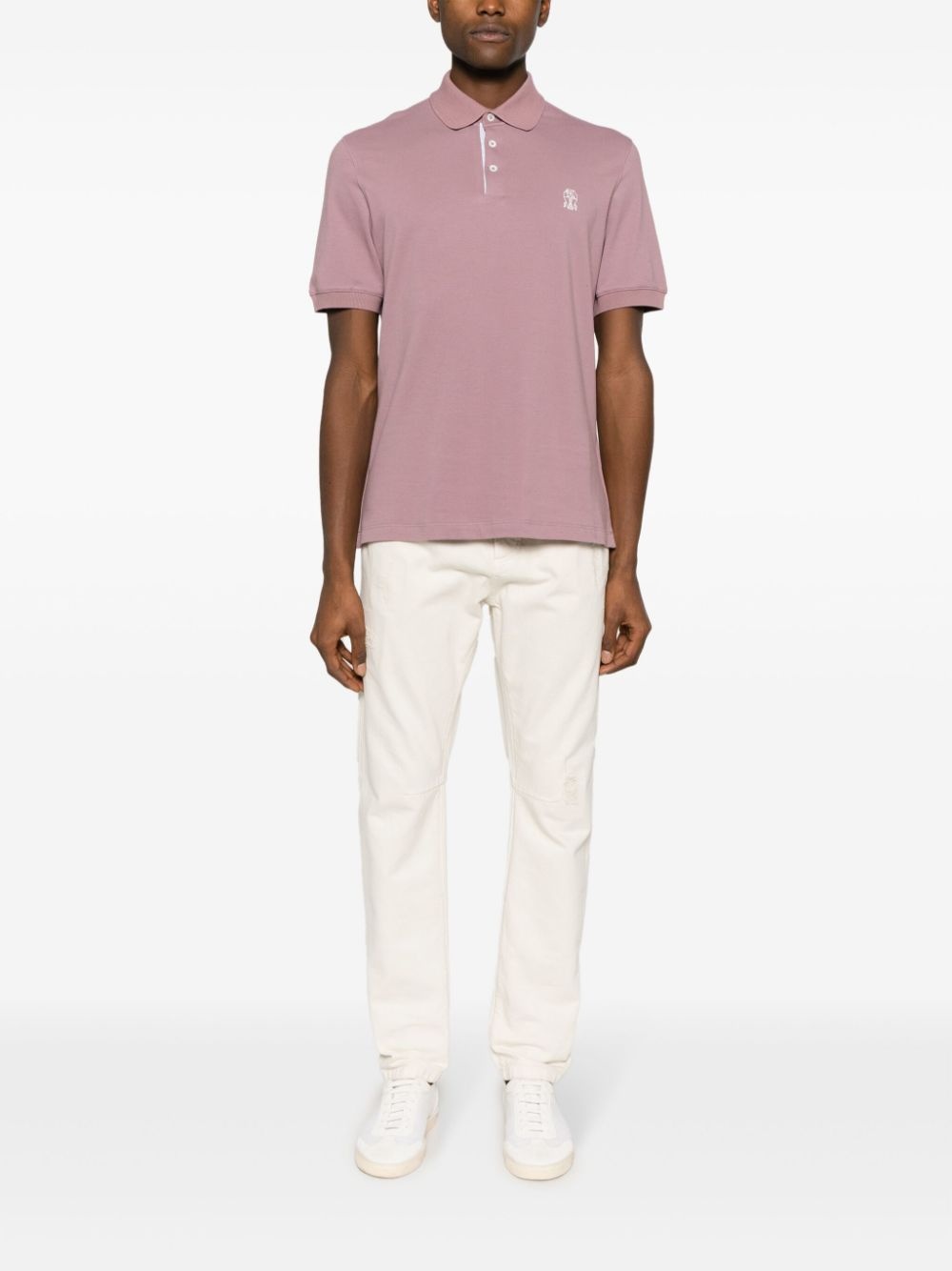 Brunello Cucinelli Logo Cotton Polo Shirt - 2