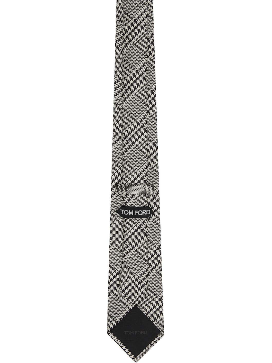 Black & White Mouline Prince Of Wales Tie - 2