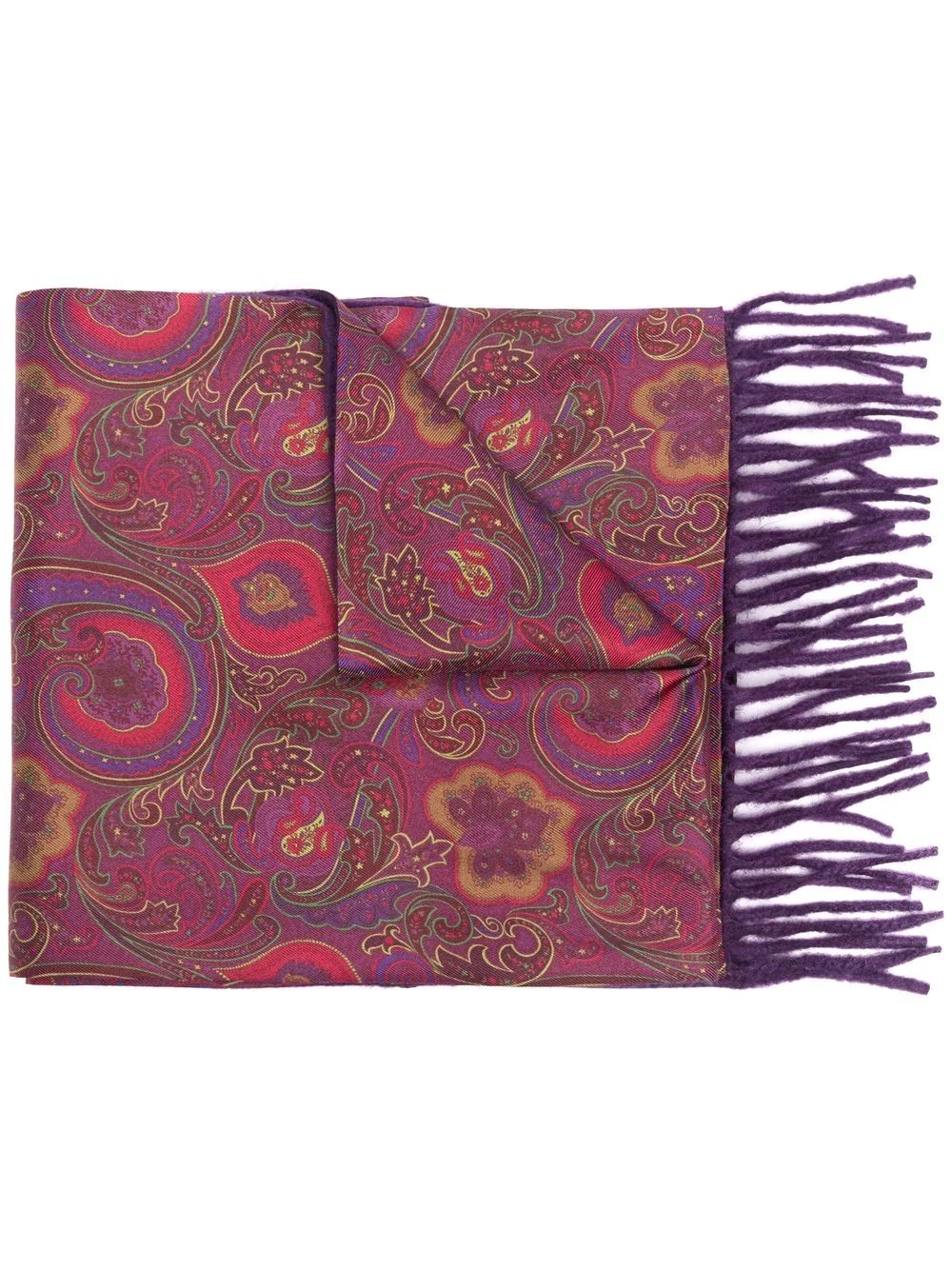 paisley-print silk cashmere scarf - 1