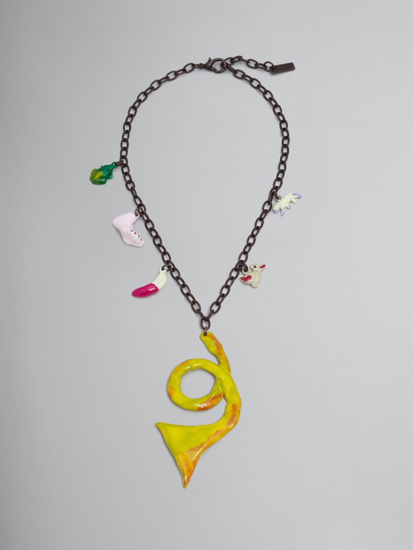 MARNI X NO VACANCY INN - NECKLACE WITH GREEN PINK AND YELLOW PENDANTS - 1