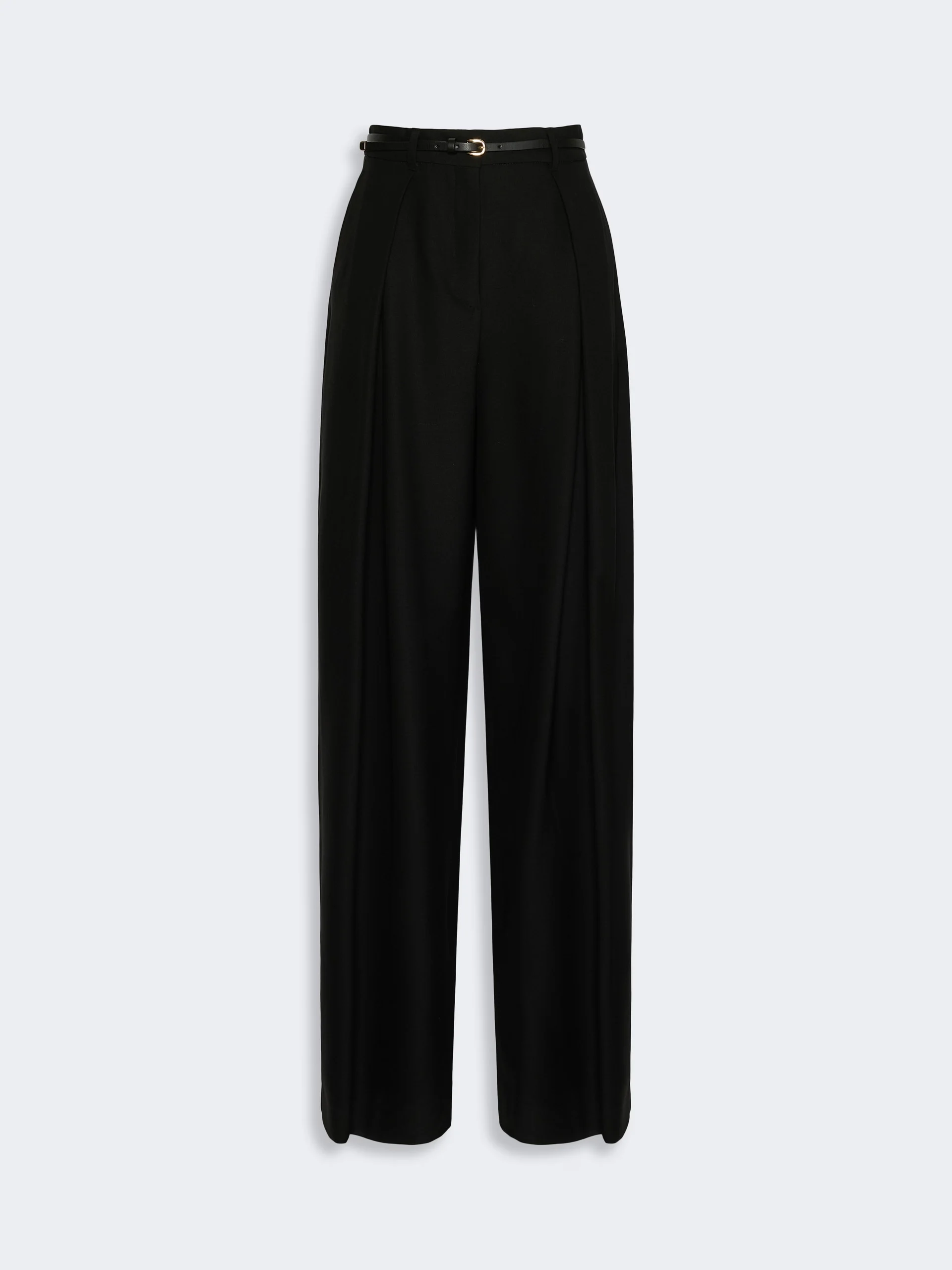 AERE Wide-fit wool twill trousers - BLACK - 1