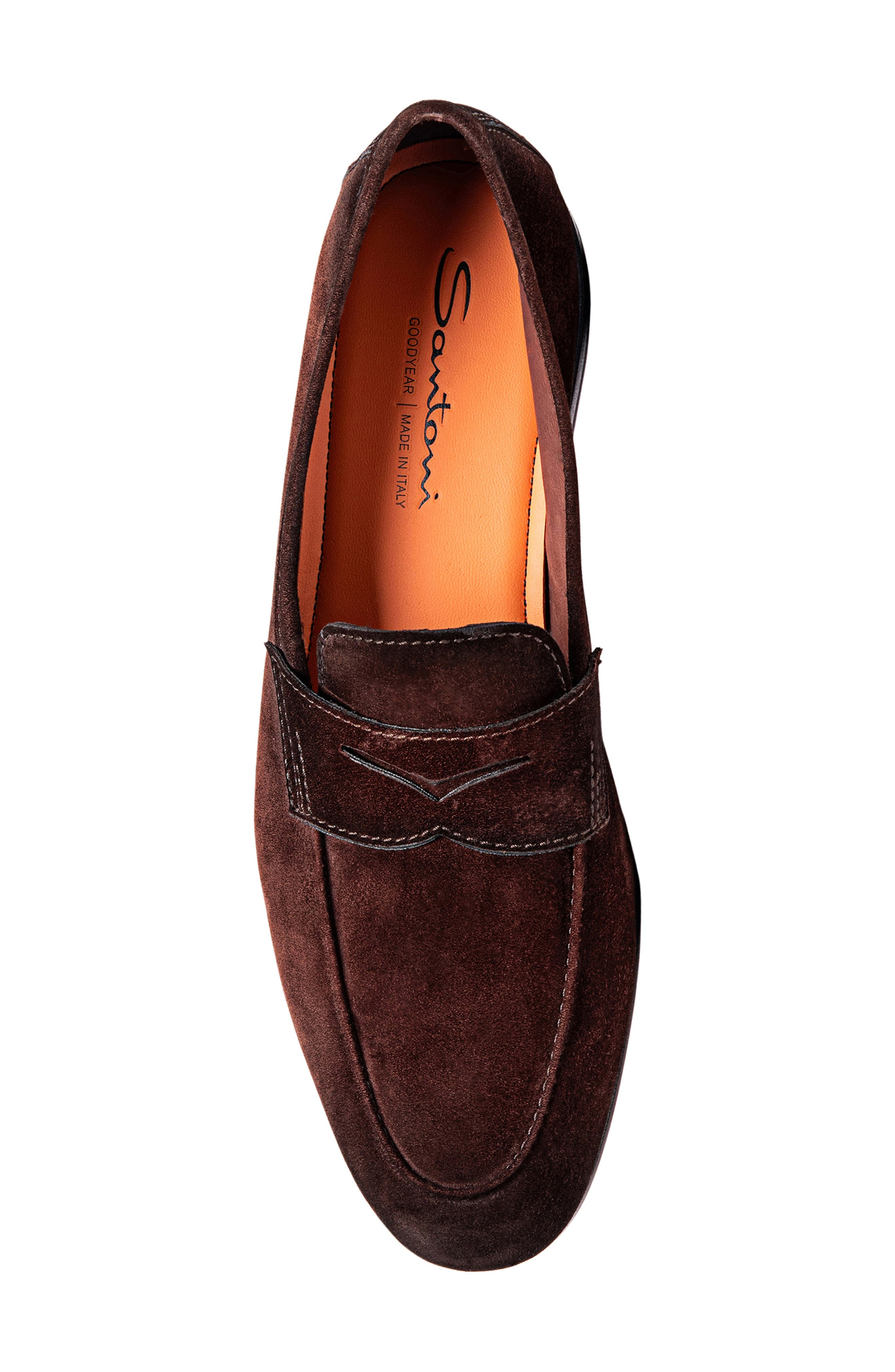 Santoni Carlos Penny Loafer in Brown Suede at Nordstrom - 5