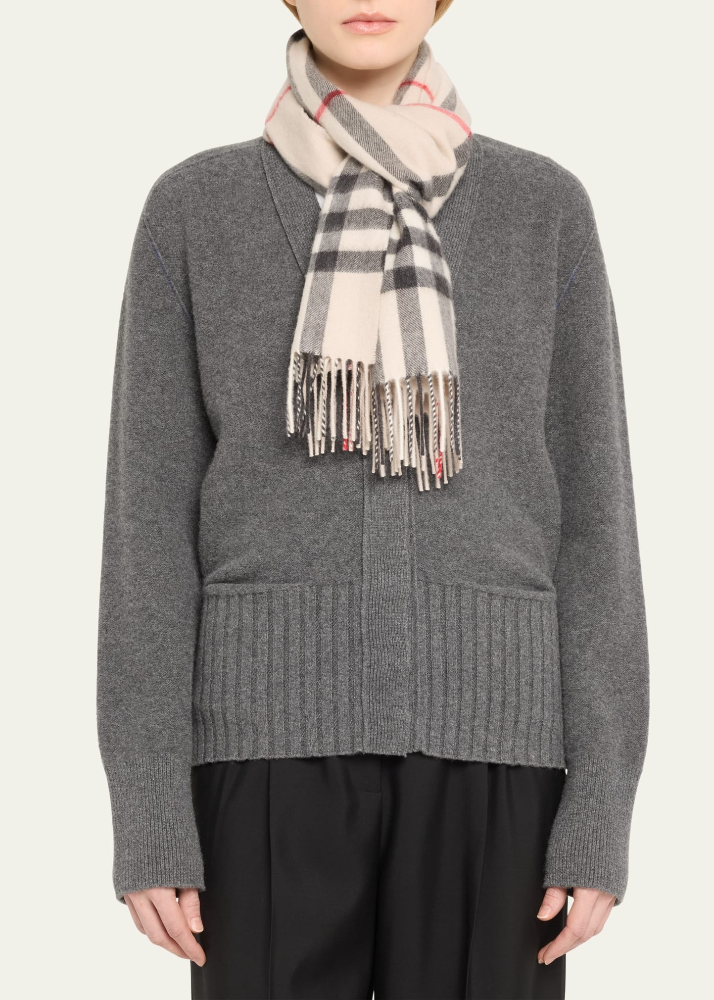 Giant-Check Cashmere Scarf - 3