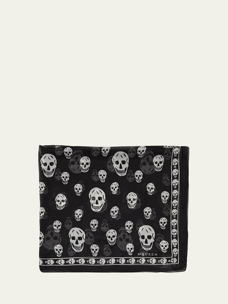 Classic Skull Silk Scarf 1