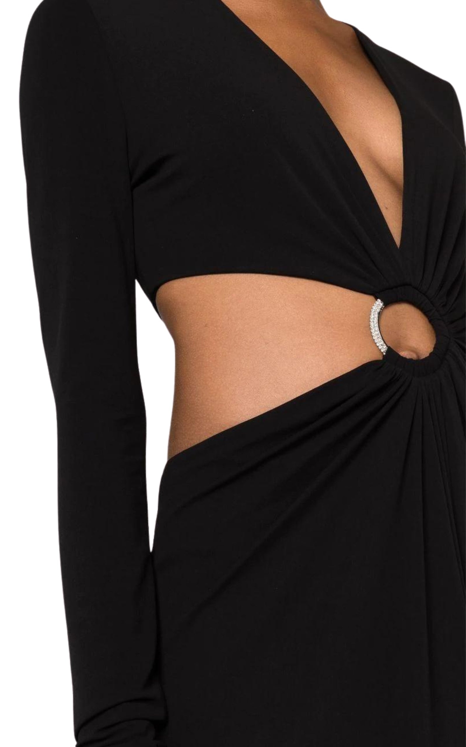 Hoop-detail Cut-out Asymmetric Dress - 6