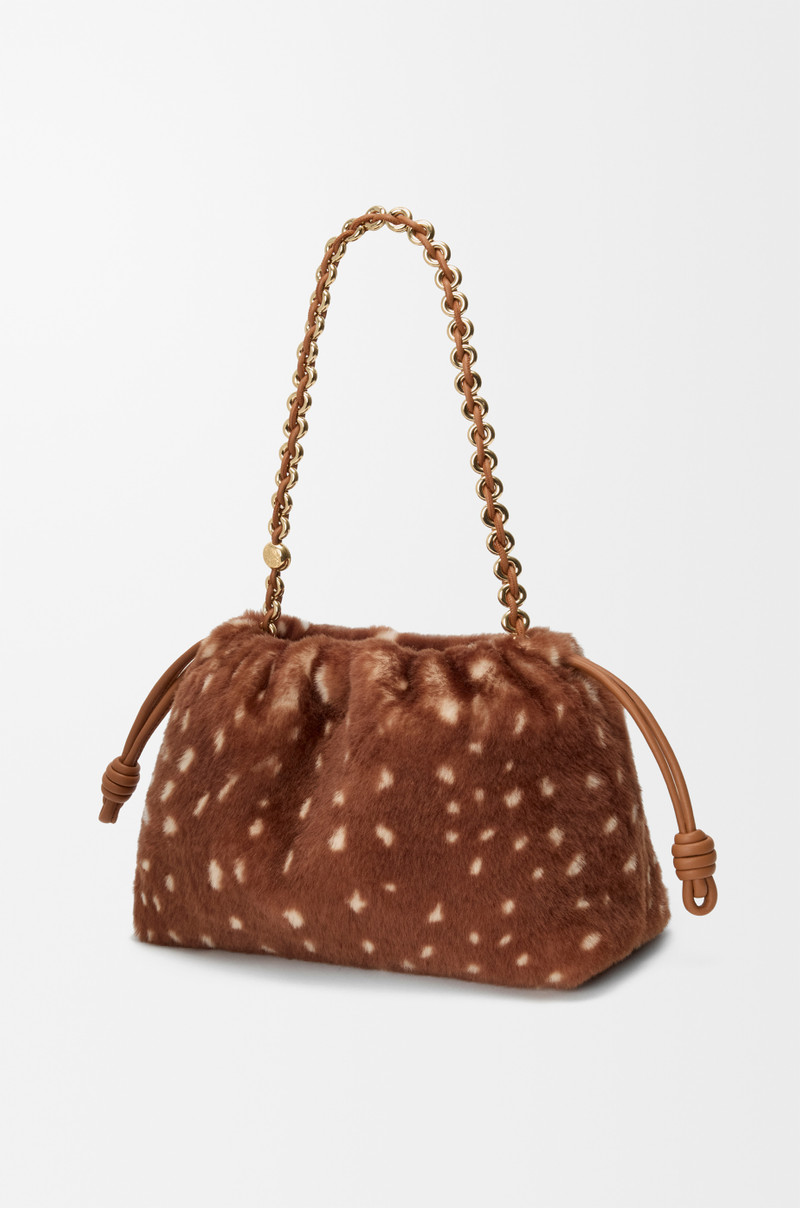 Medium Flamenco purse in printed shearling 6