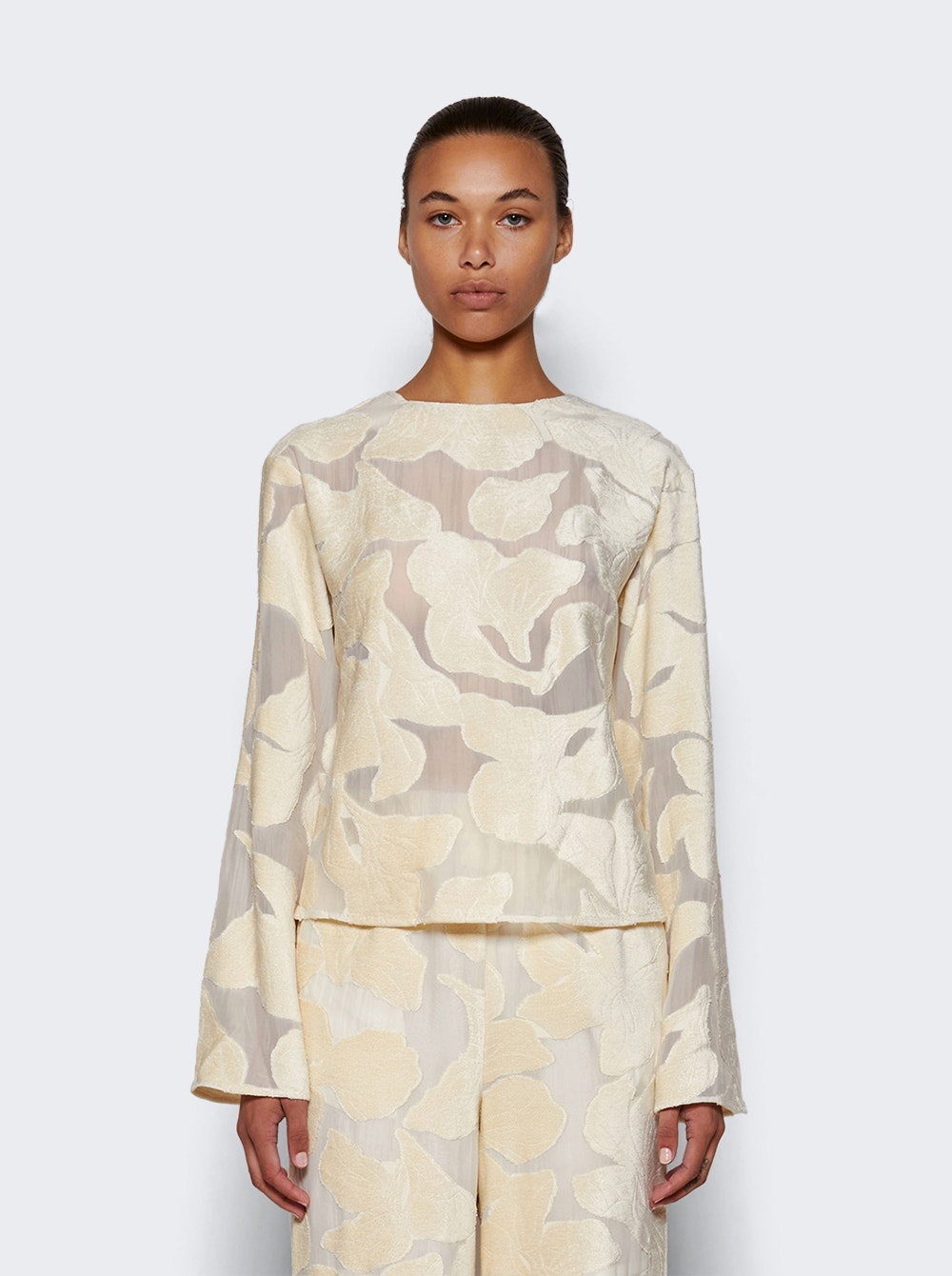 Sheer Ophelia Blouse Ivory - 3