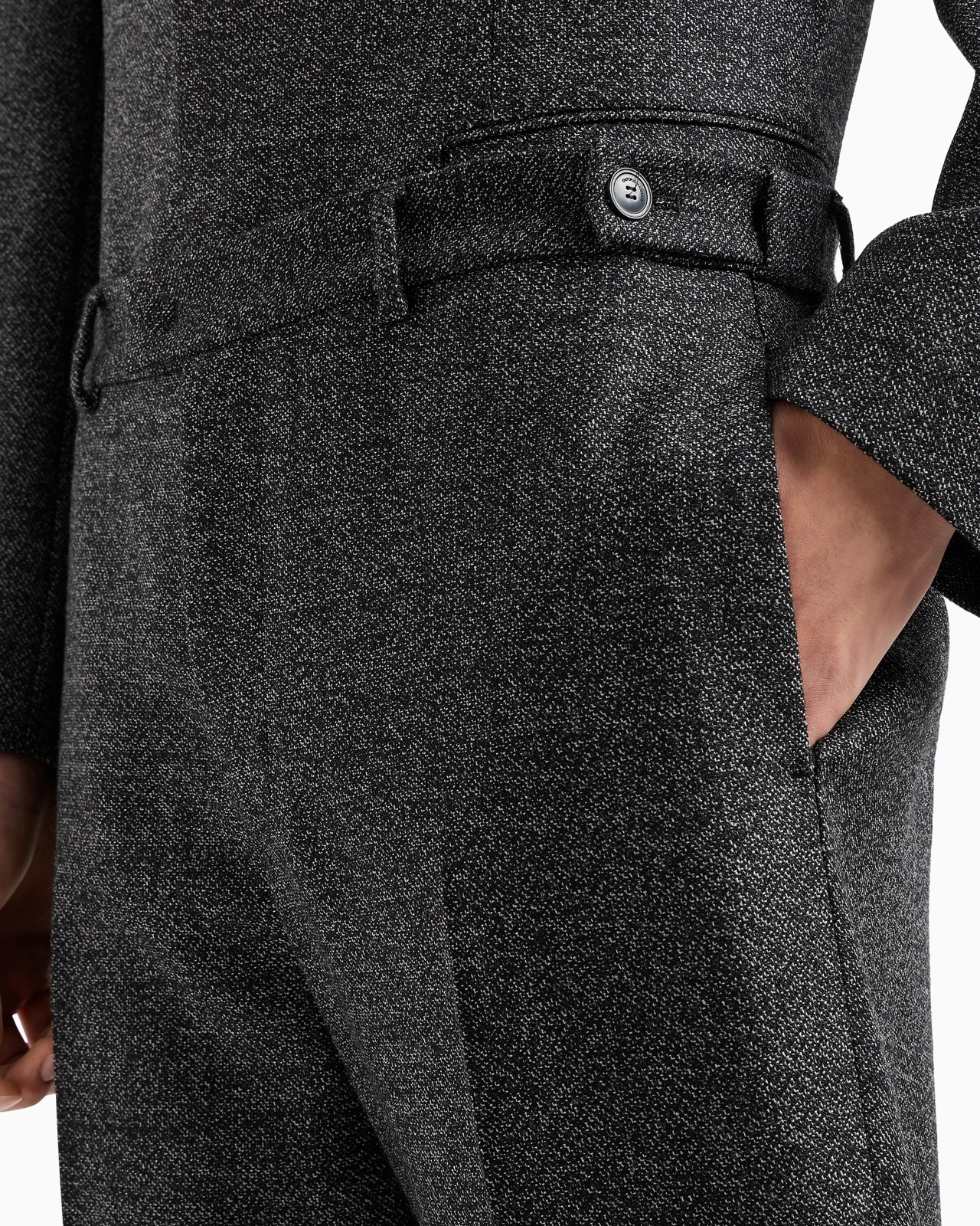 Mouliné-wool compact-grisaille trousers - 5