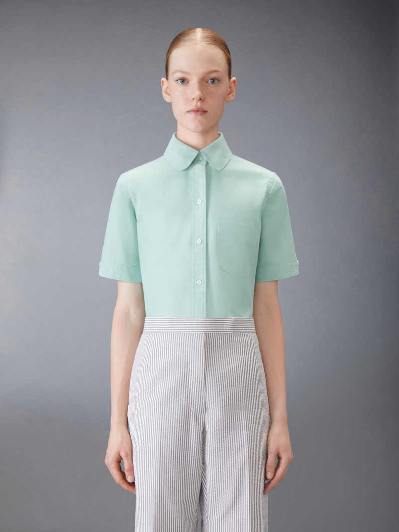 Thom Browne OXFORD ROUND COLLAR SHORT SLEEVE SHIRT outlook