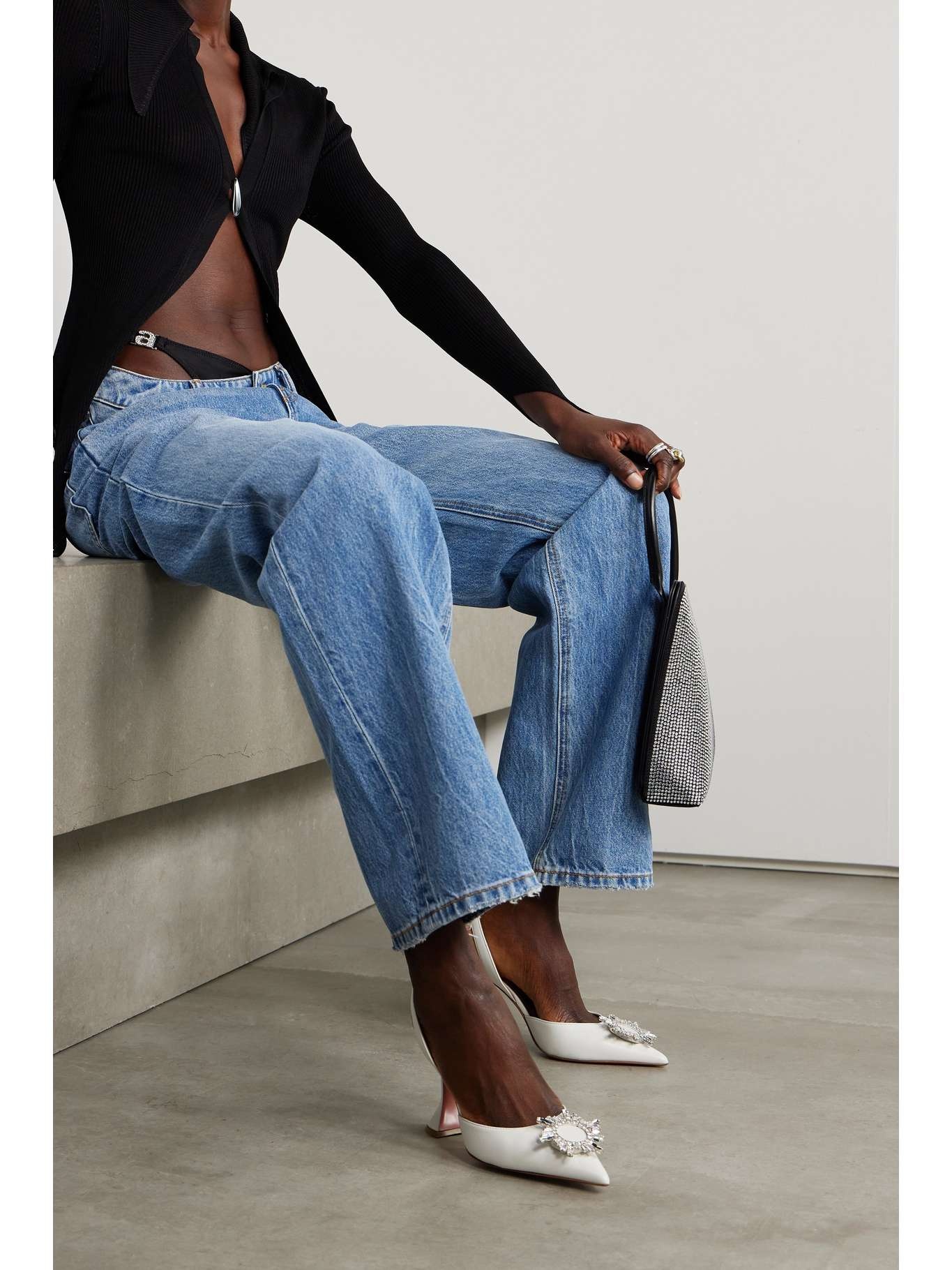 個性派デニム【alexanderwang】asymmetrical bikini layer jean ASYMMETRICAL BIKINI LAYER JEANS in VINTAGE LIGHT INDIGO