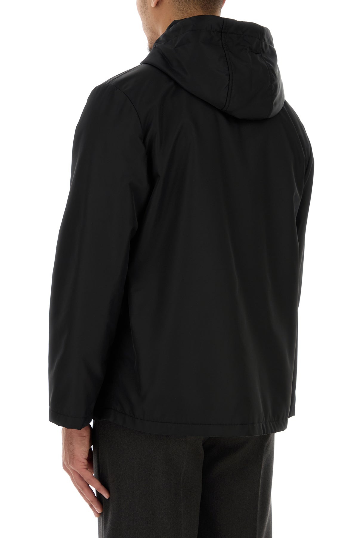 Black nylon windbreaker - 4