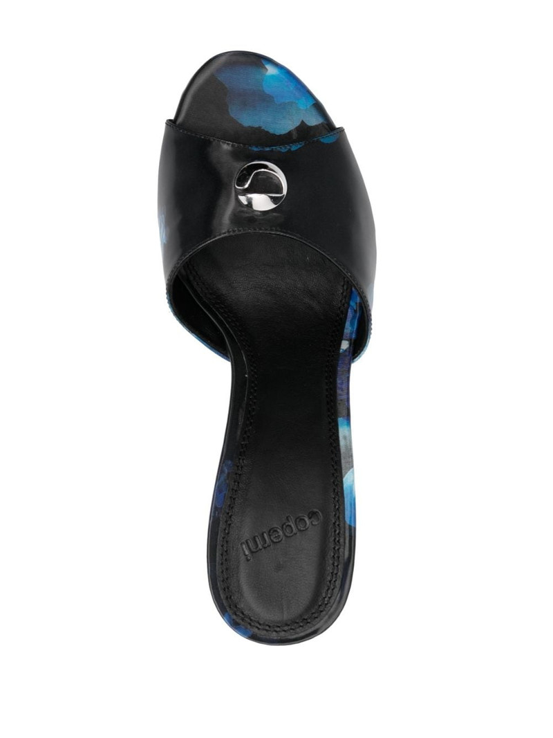 logo-plaque holographic-print mules 3