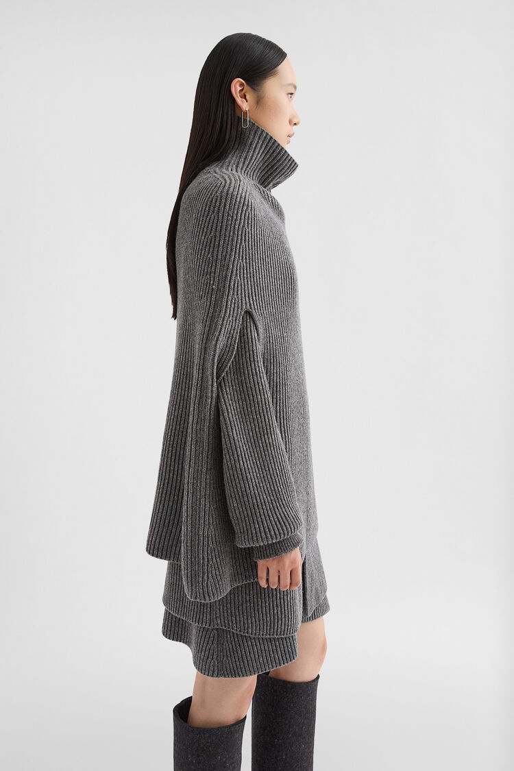 Midweight Wool High-Neck Cape - 3