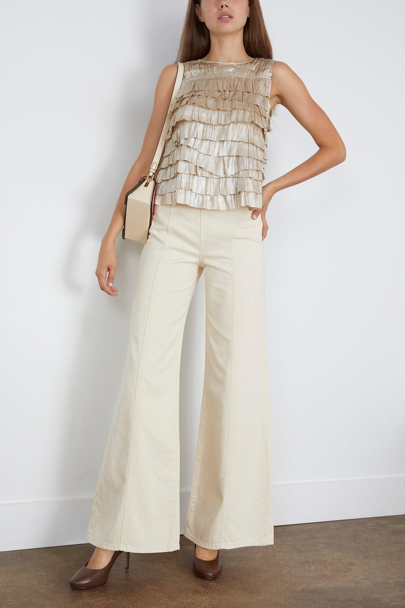 ULLA JOHNSON Quinn Layered Sleeveless Top in Opal outlook