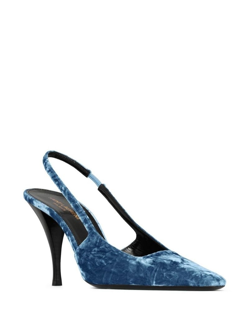 Tom 90mm velvet slingback pumps - 2