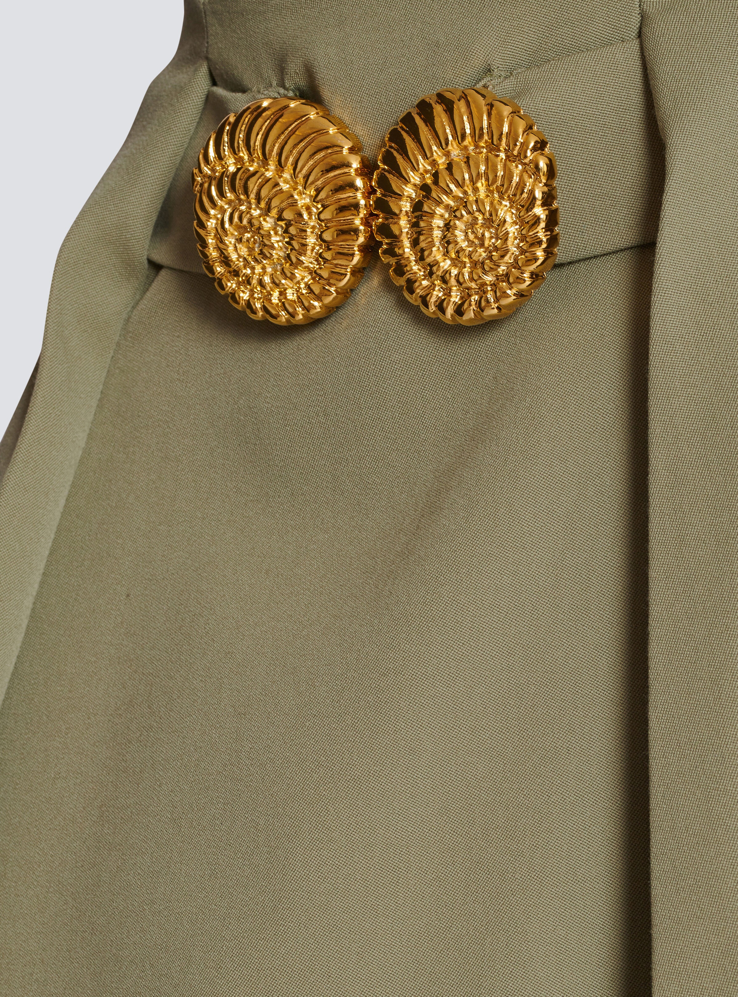 Short pleated skirt in grain de poudre - 8