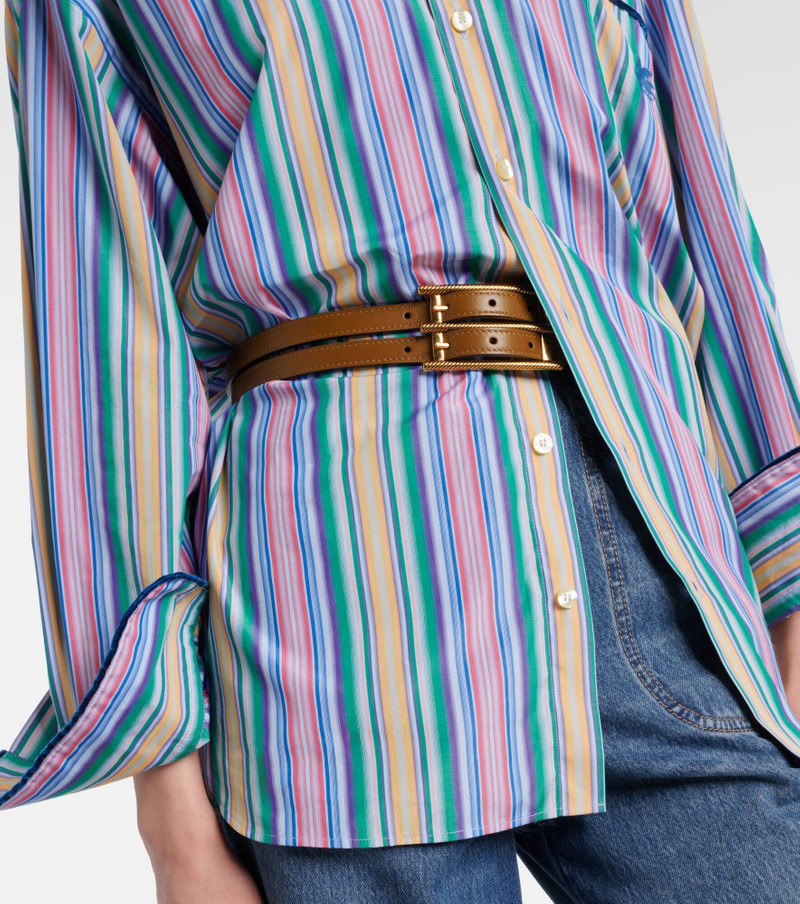 Etro Double Buckle reversible leather belt outlook