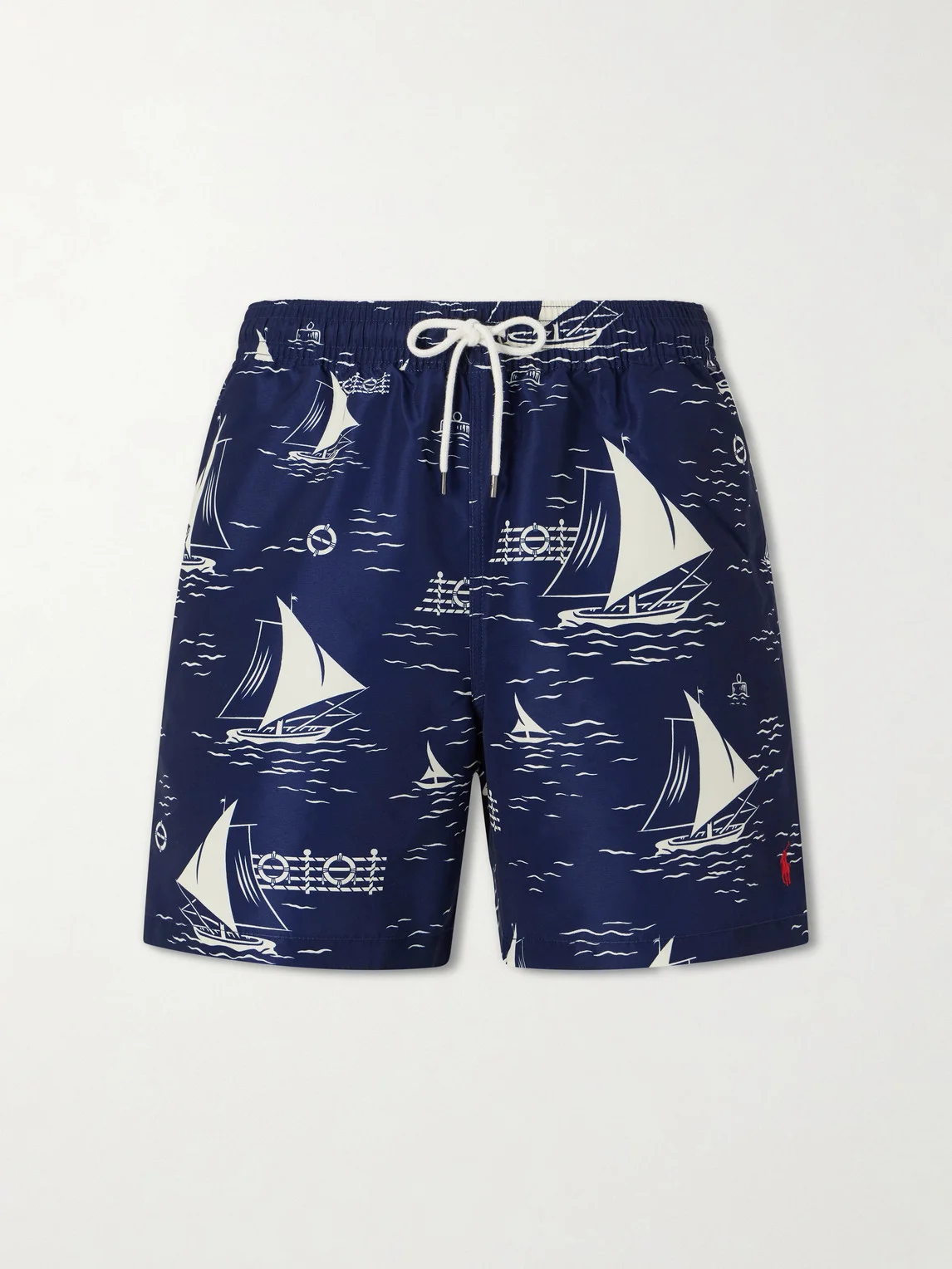 Straight-Leg Mid-Length Printed Swim Shorts - 1